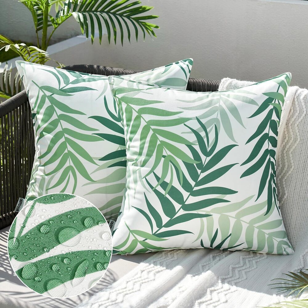 9789 Pack of 2 Decorative Outdoor Waterproof Throw Pillow Covers Patio